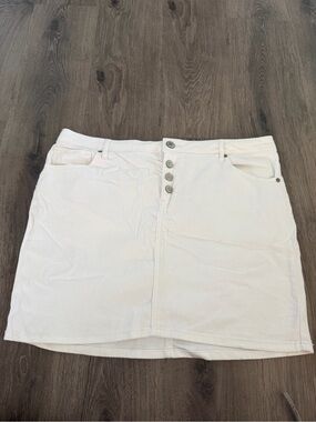 Maurices Cream Button-Front Mini Skirt